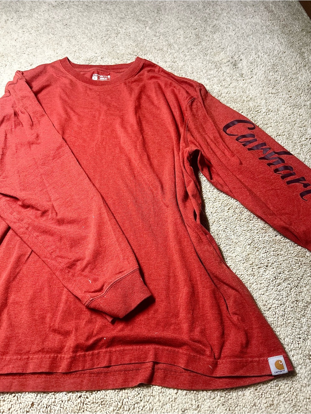 Carhartt Loose Fit Red Graphic Long Sleeve Shirt XL